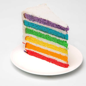 VANILLA RAINBOW CAKE SLICE