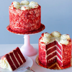 6" Red Velvet Cake presentation