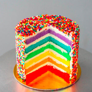 6" VANILLA RAINBOW CAKE